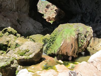 A closer view, including the "light at the end of the tunnel"